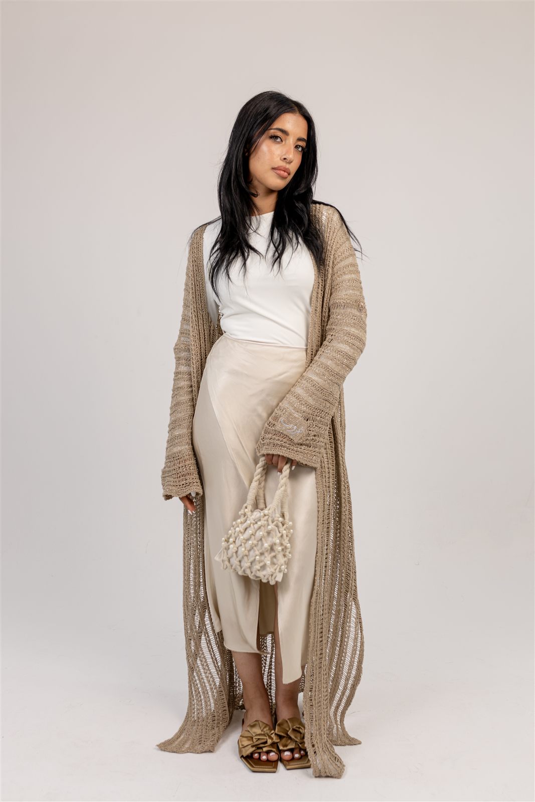 Ghoroub Cardigan worn as a quieter evening layer.
